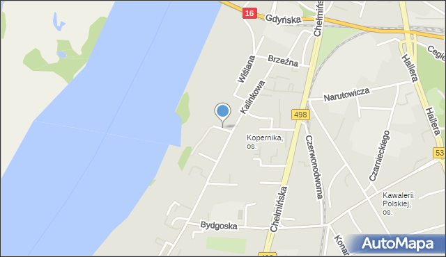 Grudziądz, Landowskiego Leona, dr., mapa Grudziądza