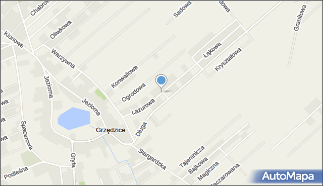 Grzędzice, Lazurowa, mapa Grzędzice