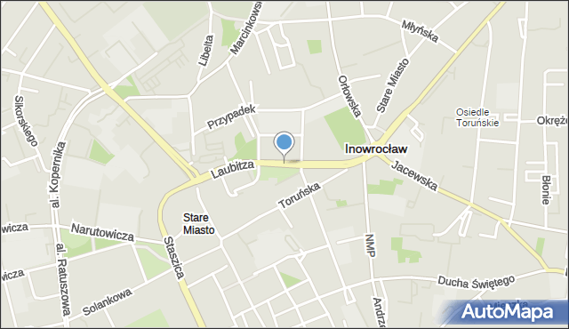 Inowrocław, Laubitza Antoniego, bp., mapa Inowrocławia