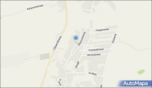 Jaczów, Łąkowa, mapa Jaczów