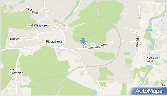 Kalwaria Zebrzydowska, Lanckorońska, mapa Kalwaria Zebrzydowska