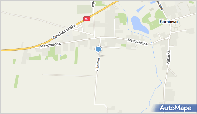 Karniewo powiat makowski, Łąkowa, mapa Karniewo powiat makowski