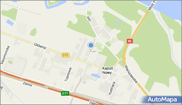 Kazuń Nowy, Lawendowa, mapa Kazuń Nowy