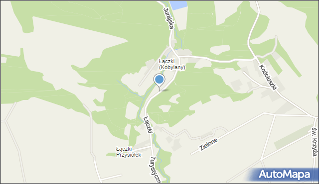 Kobylany gmina Zabierzów, Łączki, mapa Kobylany gmina Zabierzów