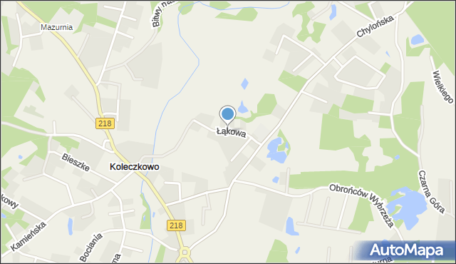 Koleczkowo, Łąkowa, mapa Koleczkowo