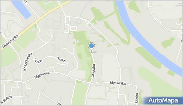 Kraków, Lasówka, mapa Krakowa