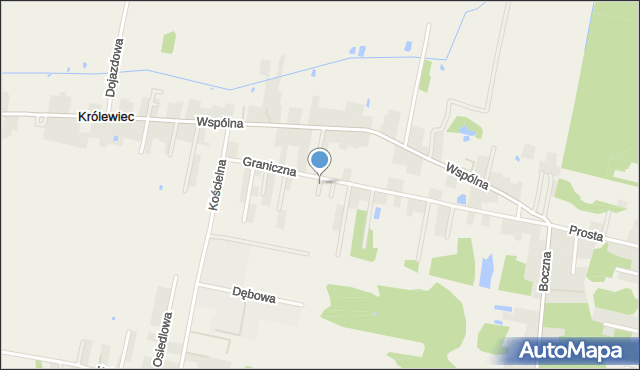 Królewiec gmina Mińsk Mazowiecki, Lazurowa, mapa Królewiec gmina Mińsk Mazowiecki