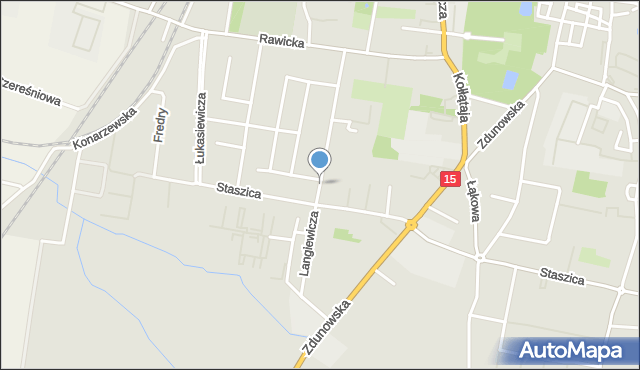 Krotoszyn, Langiewicza Mariana, gen., mapa Krotoszyna