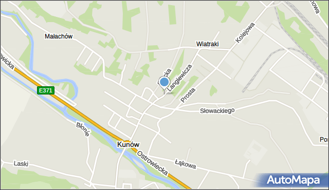 Kunów powiat ostrowiecki, Langiewicza Mariana, gen., mapa Kunów powiat ostrowiecki