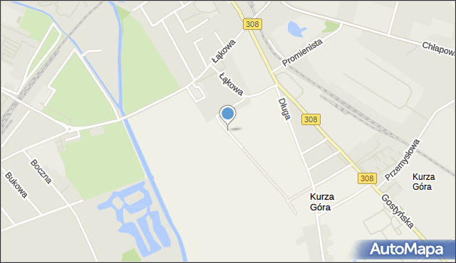 Kurza Góra, Łąkowa, mapa Kurza Góra