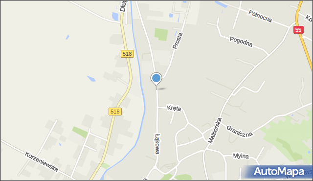 Kwidzyn, Łąkowa, mapa Kwidzyn