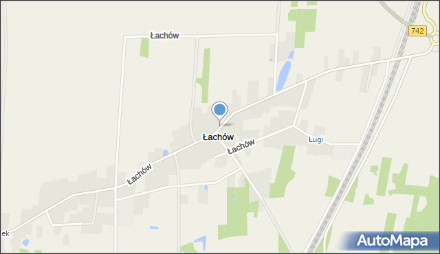 Łachów gmina Włoszczowa, Łachów, mapa Łachów gmina Włoszczowa