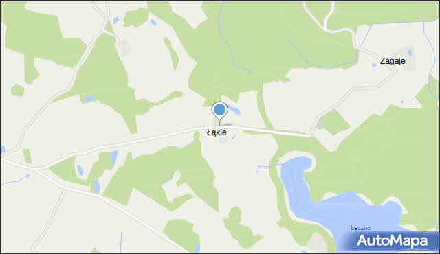 Łąkie gmina Polanów, Łąkie, mapa Łąkie gmina Polanów