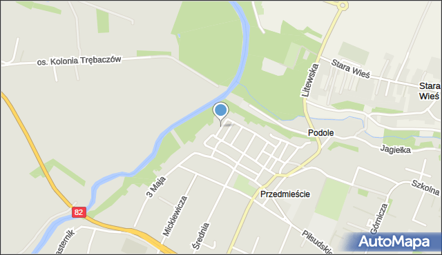 Łęczna, Łańcuchowska, mapa Łęczna