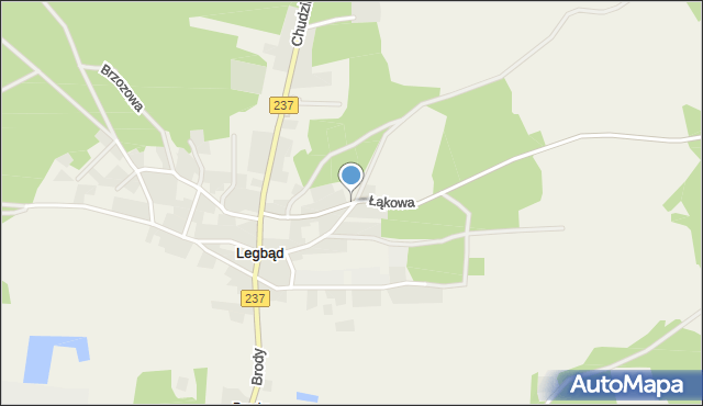 Legbąd, Łąkowa, mapa Legbąd