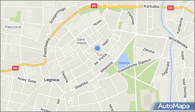 Legnica, Łączyńskiego Tadeusza, ks., mapa Legnicy