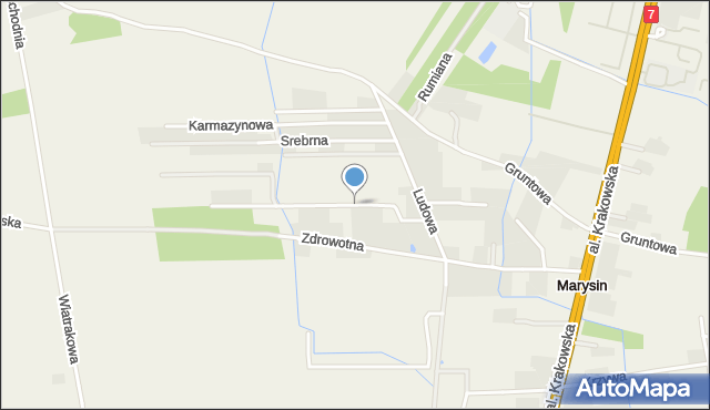 Marysin gmina Lesznowola, Lazurowa, mapa Marysin gmina Lesznowola