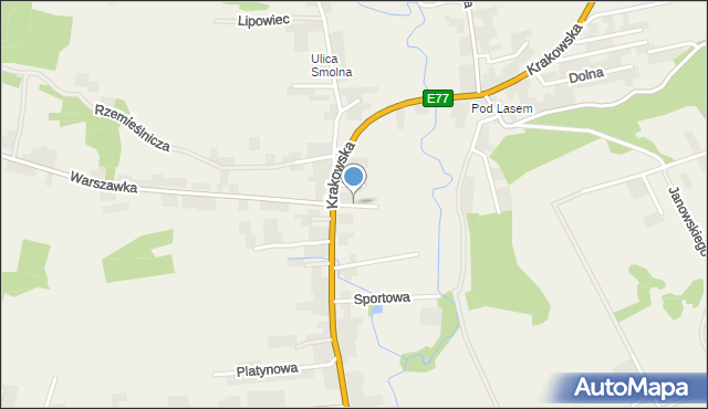 Michałowice powiat krakowski, Łąkowa, mapa Michałowice powiat krakowski