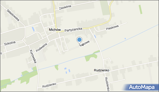 Michów powiat lubartowski, Łąkowa, mapa Michów powiat lubartowski