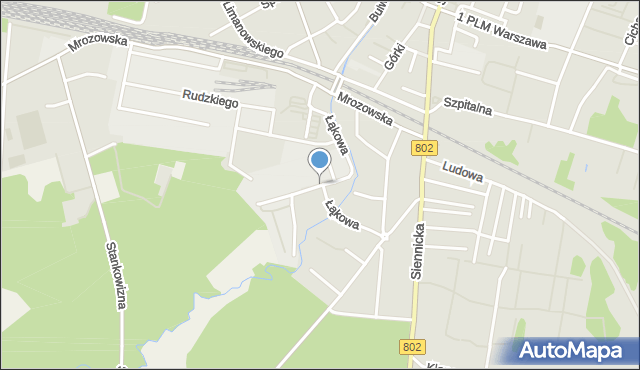 Mińsk Mazowiecki, Łąkowa, mapa Mińsk Mazowiecki