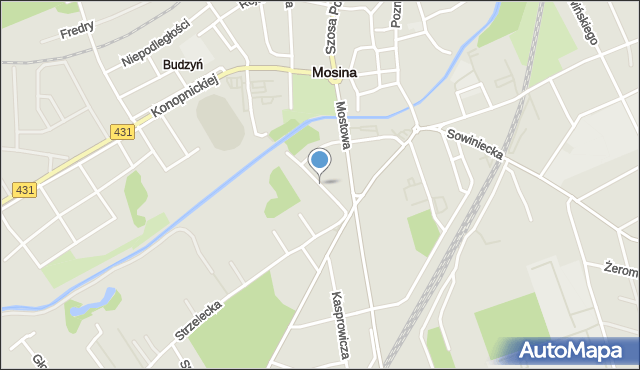 Mosina powiat poznański, Łazienna, mapa Mosina powiat poznański