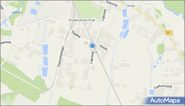 Mysłakowice, Łąkowa, mapa Mysłakowice