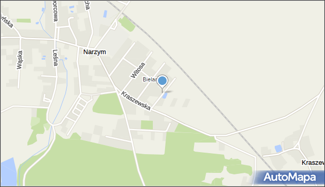 Narzym, Łąkowa, mapa Narzym