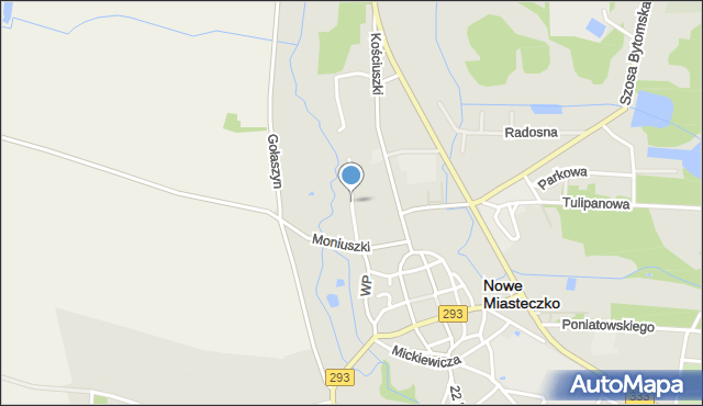 Nowe Miasteczko, Łąkowa, mapa Nowe Miasteczko