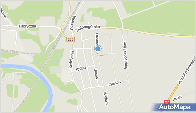 Nowogród Bobrzański, Lazurowa, mapa Nowogród Bobrzański