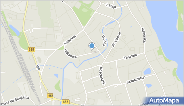 Olecko, Łąkowa, mapa Olecko