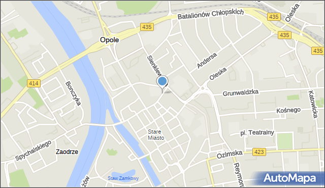 Opole, Łangowskiego Jana, mapa Opola