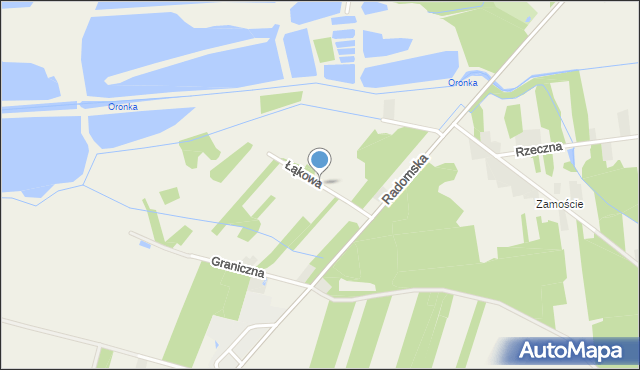 Orońsko, Łąkowa, mapa Orońsko