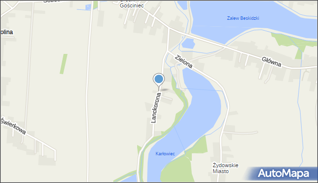 Osiek powiat oświęcimski, Lanckorona, mapa Osiek powiat oświęcimski