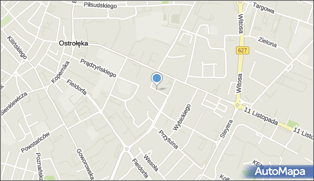 Ostrołęka, Łąkowa, mapa Ostrołęka