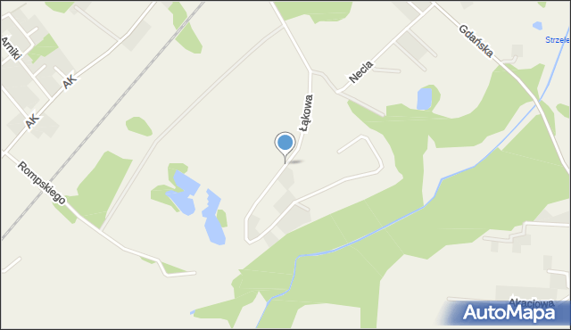 Pępowo gmina Żukowo, Łąkowa, mapa Pępowo gmina Żukowo