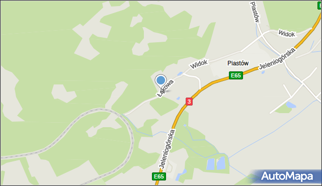 Piechowice powiat karkonoski, Łąkowa, mapa Piechowice powiat karkonoski