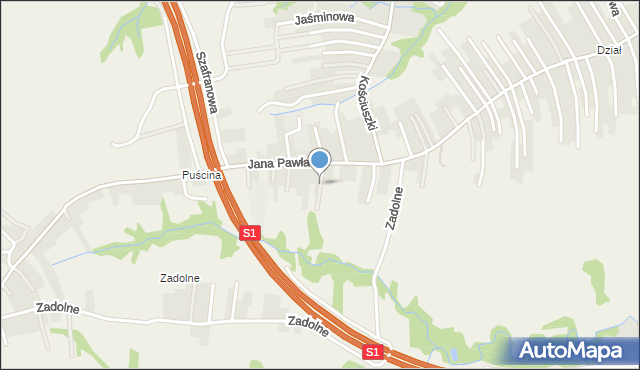 Pietrzykowice gmina Łodygowice, Łagodna, mapa Pietrzykowice gmina Łodygowice