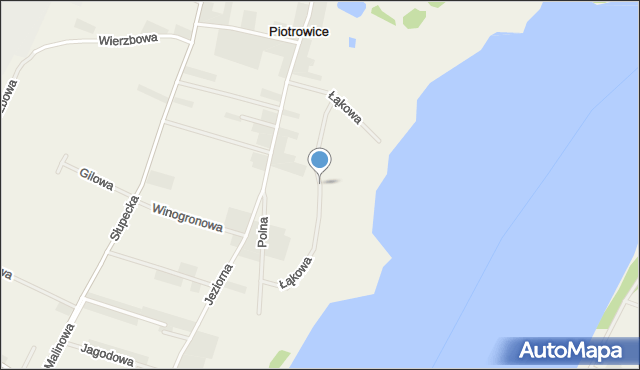 Piotrowice gmina Słupca, Łąkowa, mapa Piotrowice gmina Słupca