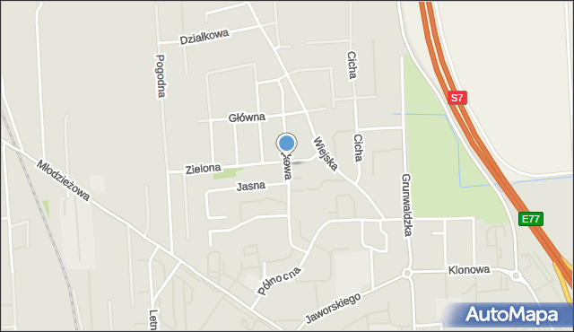 Płońsk, Łąkowa, mapa Płońsk
