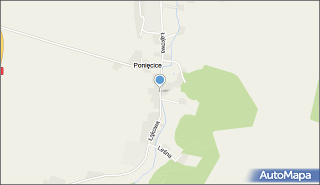 Ponięcice, Łąkowa, mapa Ponięcice