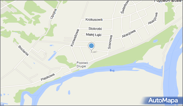 Popowo-Parcele, Lawendowa, mapa Popowo-Parcele