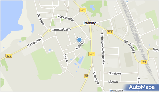 Prabuty powiat kwidzyński, Łąkowa, mapa Prabuty powiat kwidzyński