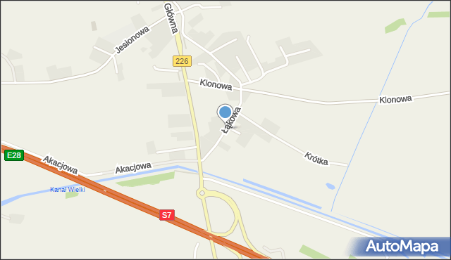 Przejazdowo, Łąkowa, mapa Przejazdowo