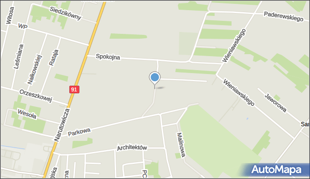 Radomsko, Lazurowa, mapa Radomsko