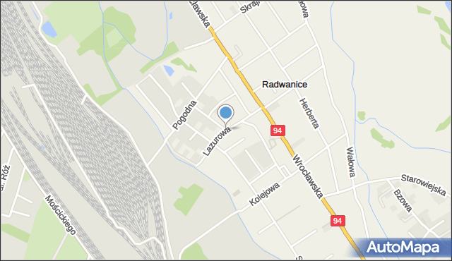 Radwanice gmina Siechnice, Lazurowa, mapa Radwanice gmina Siechnice