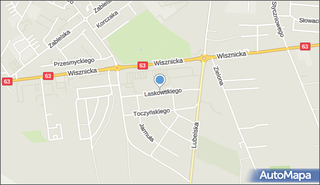 Radzyń Podlaski, Laskowskiego Tadeusza, mapa Radzyń Podlaski