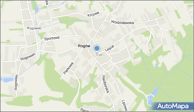Rogów gmina Gorzyce, Latuska Alojzego, ks., mapa Rogów gmina Gorzyce