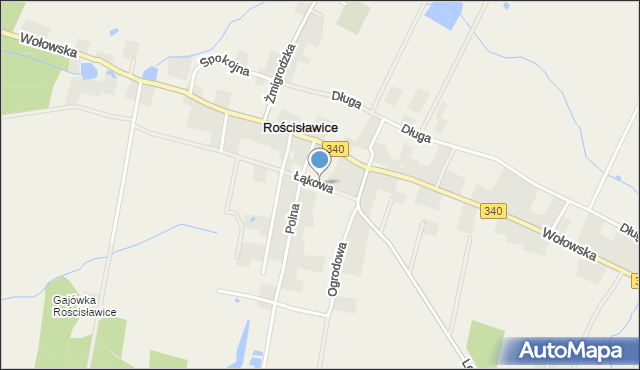 Rościsławice, Łąkowa, mapa Rościsławice