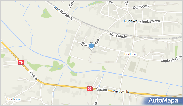 Rudawa gmina Zabierzów, Łąkowa, mapa Rudawa gmina Zabierzów