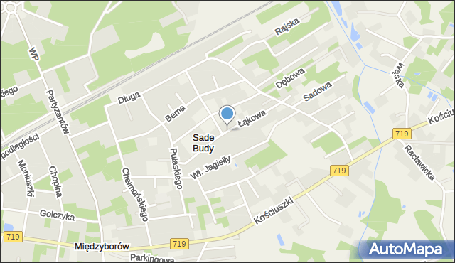 Sade Budy, Łąkowa, mapa Sade Budy